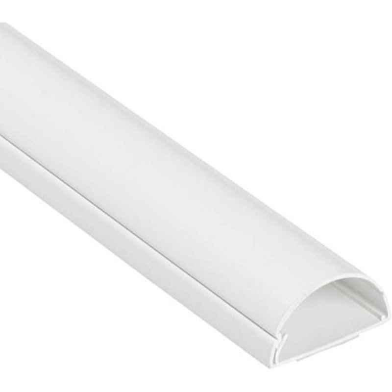 Reliable Electrical 35x10mm 1m PVC White Self-Adhesive Floor Trunking with Sticker (Pack of 2)