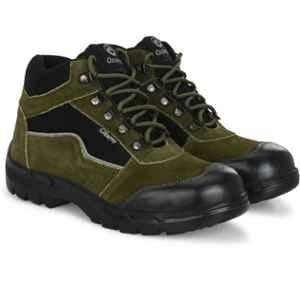 Ozarro Suede Leather Steel Toe Olive Safety Shoes, S4448, Size: 8