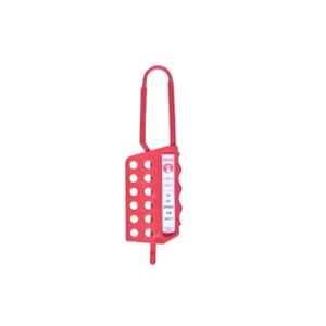 Lukko Safety 12 Holes PPCP Red Non Conductive Safety Lockout Hasp, Jaw Size: 25-83 mm, LS-H71