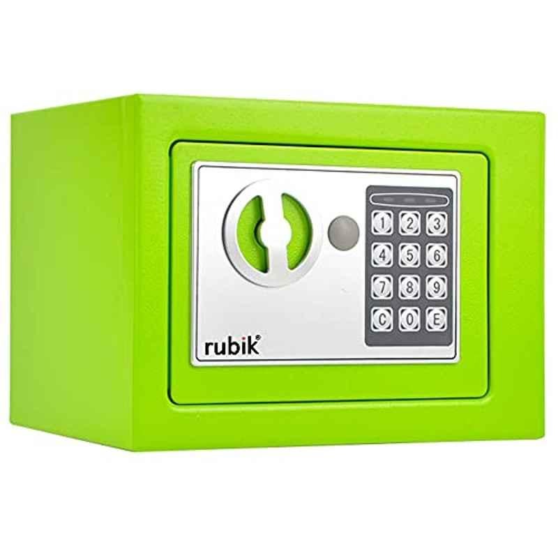 Rubik 23x17x17cm Alloy Steel Green Digital Security Safe Box with Electronic Keypad Lock & Physical Key