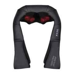 American Micronic 220V Black Leather Shiatsu Body Massager for Cervical Neck, Shoulder & Back Pain Relief, AMI-BM3