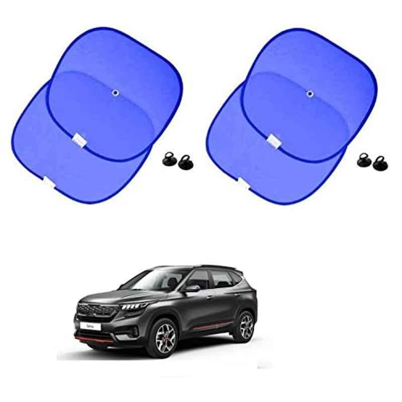 Kozdiko 4 Pcs Blue Chipkoo Car Window Sunshade Curtain Set for KIA SELTOS, koz_83005