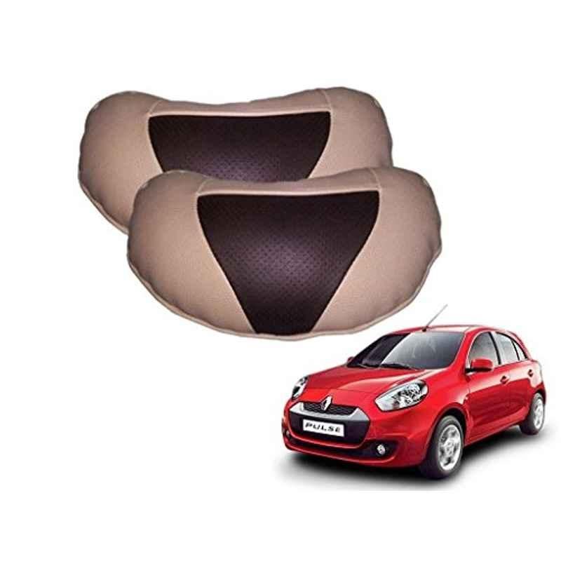 Kozdiko 2 Pcs Brown & Beige Neck Rest Set for Renault Pulse, koz_38912