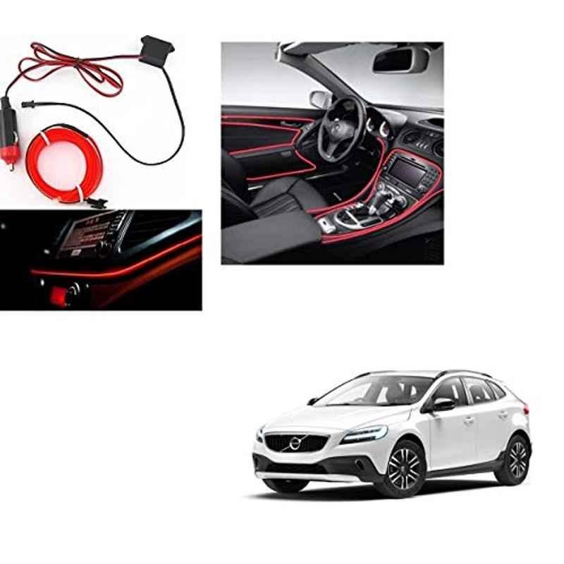 Kozdiko 12V 5m Red Car Interior Decor Neon Strip Light for Volvo V40