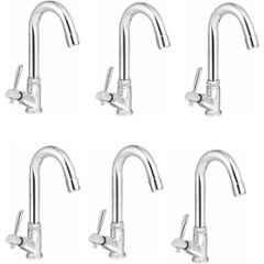 Prestige Croma Brass Chrome Finish Swan Neck Pillar Tap (Pack of 6)
