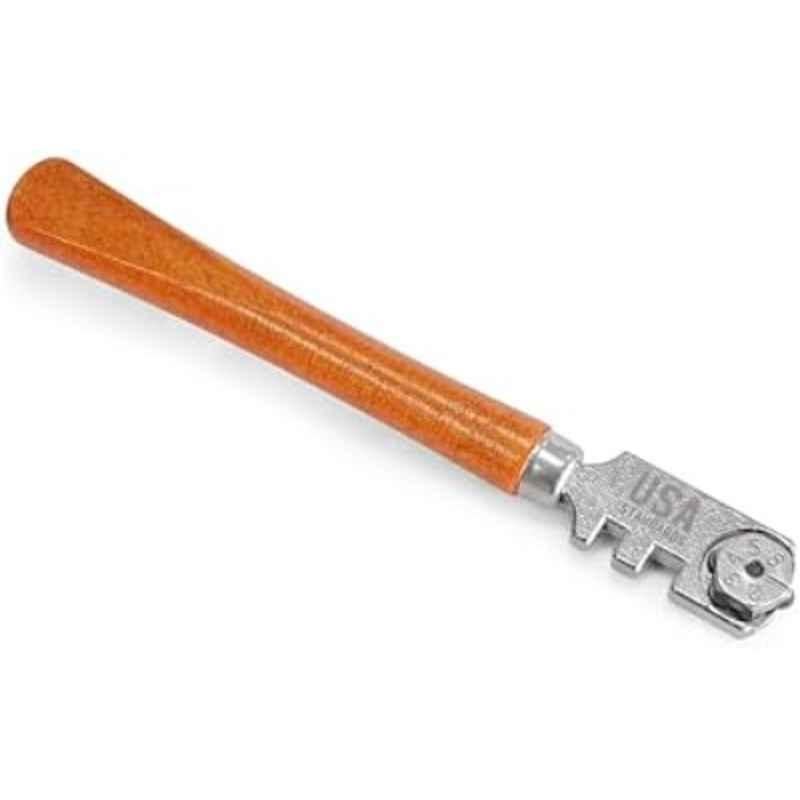 VTOOLS 5 inch Glass Cutting Tool with Wooden Handle & 6 Cutting Blades, VT2224