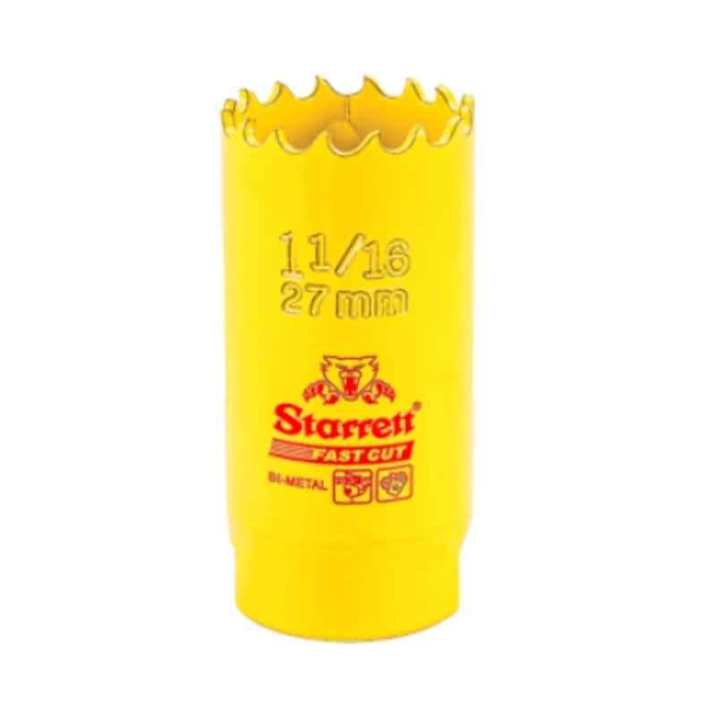 Starrett Fast Cut 27mm Yellow Bi Metal Hole Saw, FCH0116-G