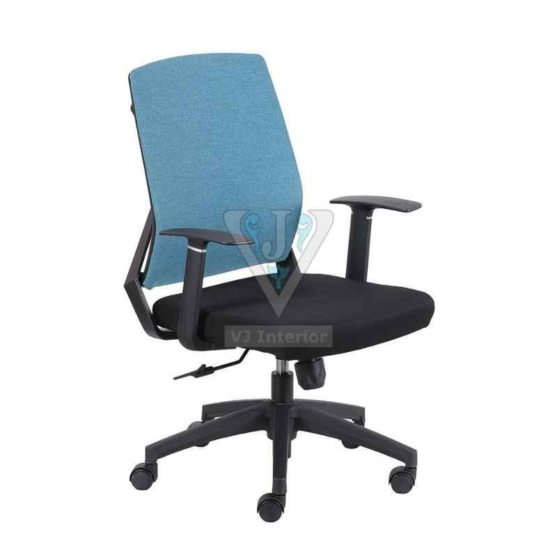 VJ Interior 16x19 inch Black Mid Back Leatherette Office Chair, VJ-854