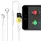 Bingo 2 in 1 Yellow & Black Mini Portable Lightning Splitter Audio & Charger Adapter