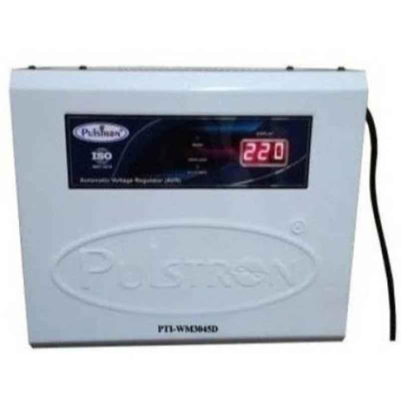 Pulstron PTI-WM3045D 3kVA 45-520V Double & Single Phase White Automatic Mainline Voltage Stabilizer