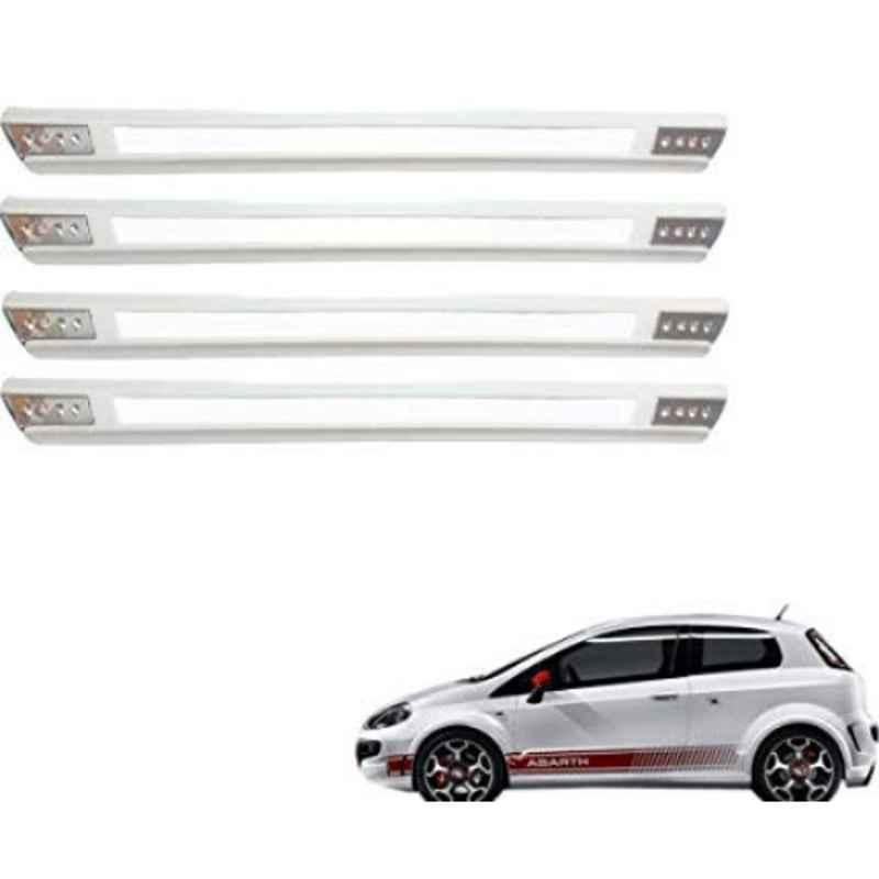Kozdiko 4 Pcs Designer White Dotted Bumper Protector Set for Fiat Abarth