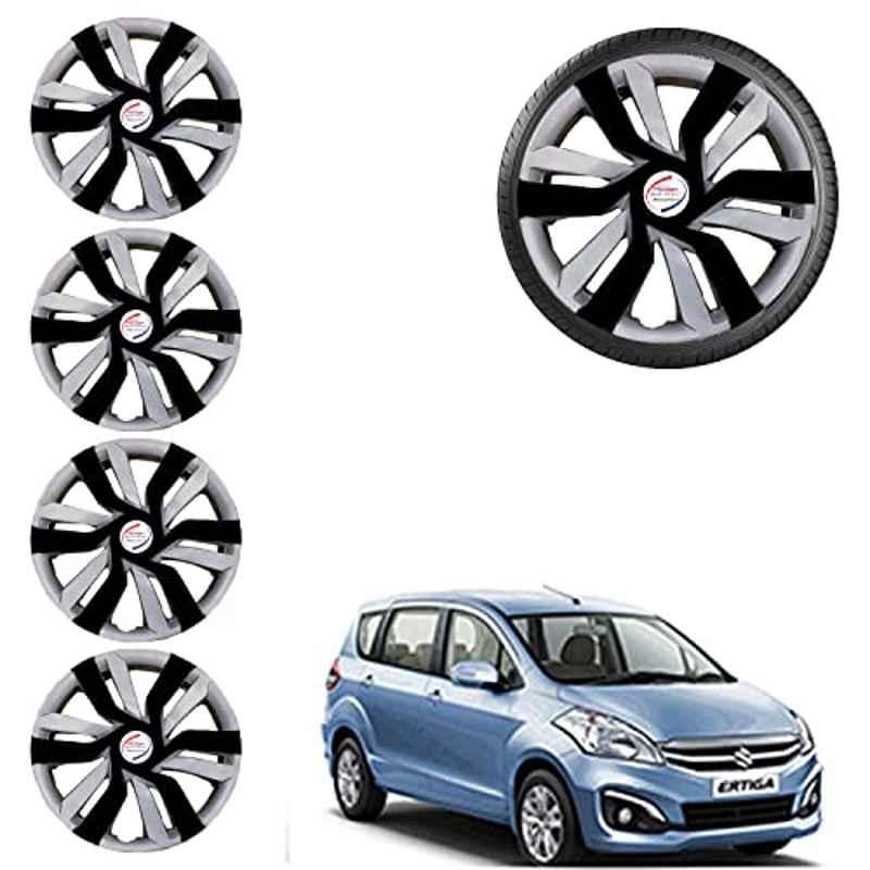 Auto Pearl 4 Pcs 15 inch ABS Black & Grey Car Wheel Cover Set for Maruti Suzuki Ertiga Type 2