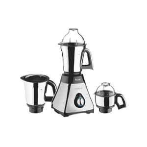 Preethi Steele MG-206 550W Silver & Black Mixer Grinder with 3 Jars