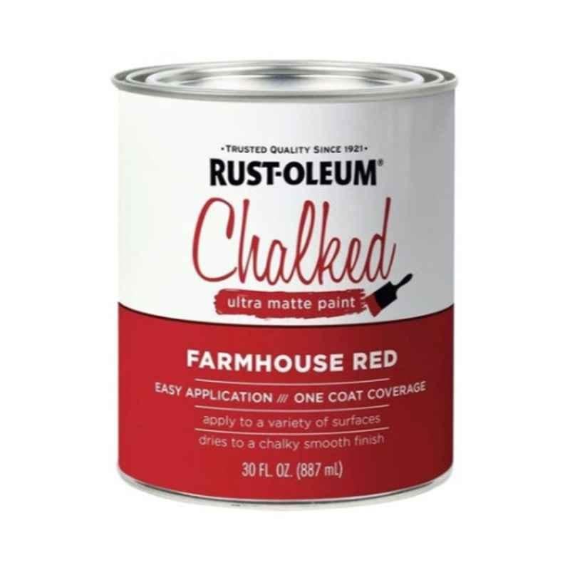 Rust-Oleum 887ml Farmhouse Red Chalked Ultra Matte Paint, 2047361