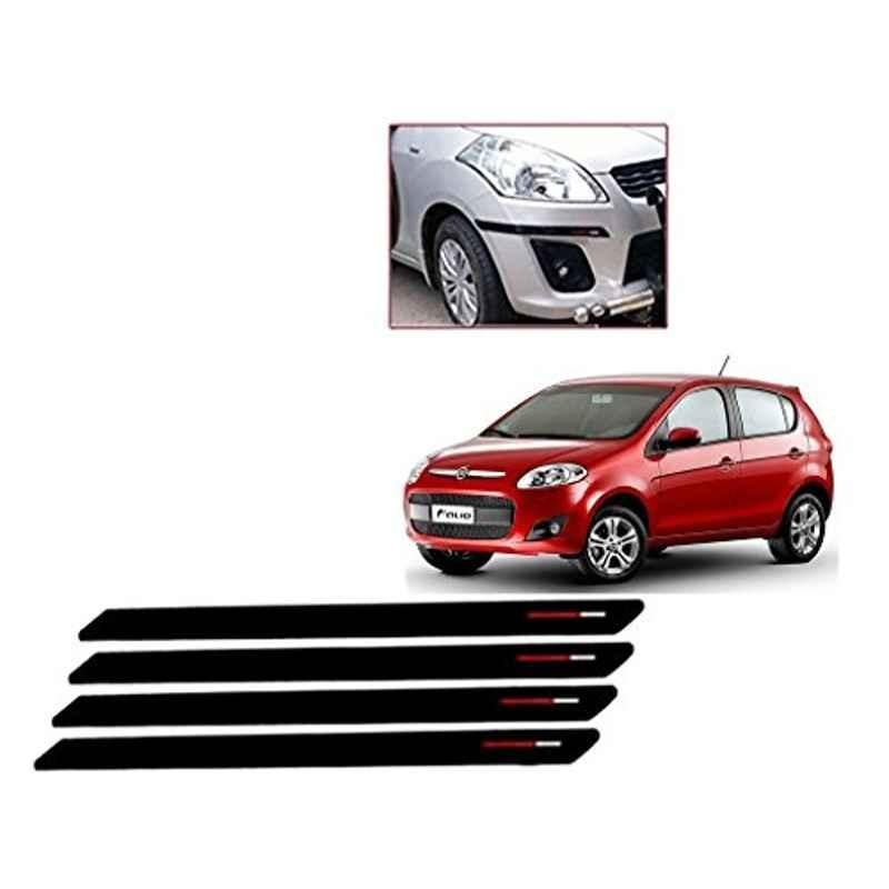 Kozdiko 4 Pcs Black & Red Bumper Protector Set for Fiat Palio