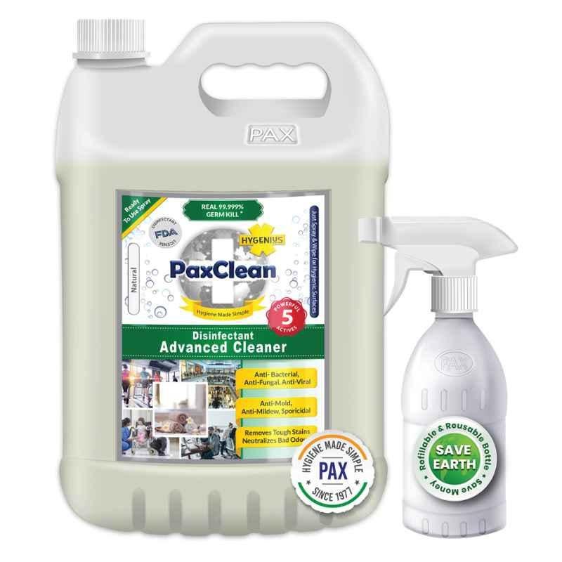 Paxclean Hygenius 5L Disinfectant Advanced Extra Strong Cleaner with Spray Bottle