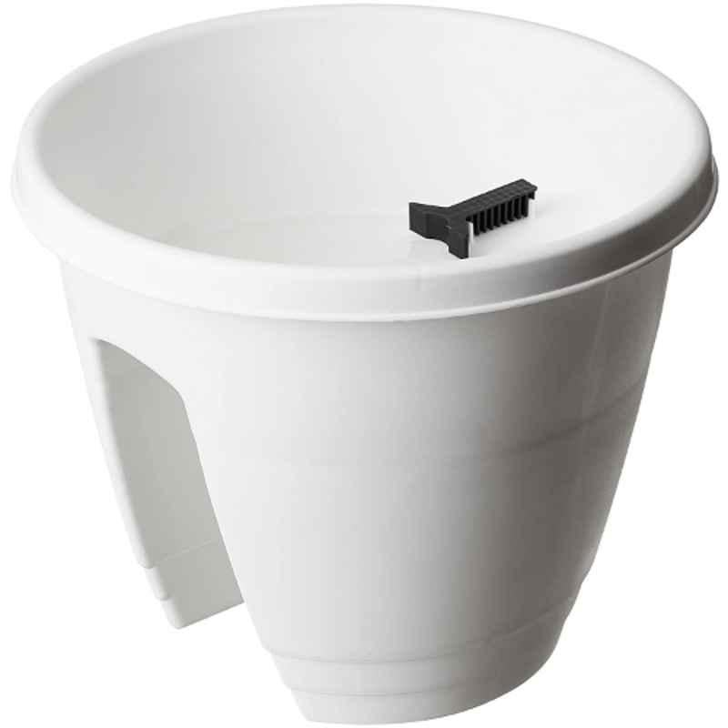 Gardens Need 30x30x26cm 12 inch White Railing Pot with Lock Set, (Pack of 3)