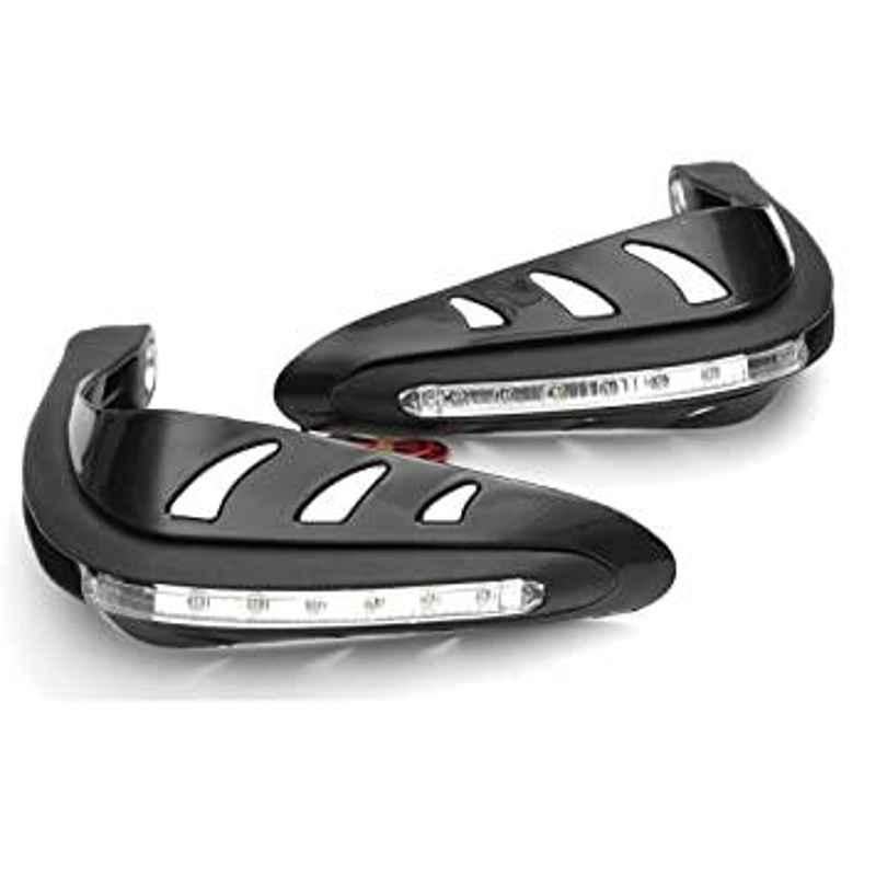 AOW Motorcycle Handguards with Led Light for 7/8 inch Grips - 300 * 140 * 110mm (Black) for Honda Hornet 160