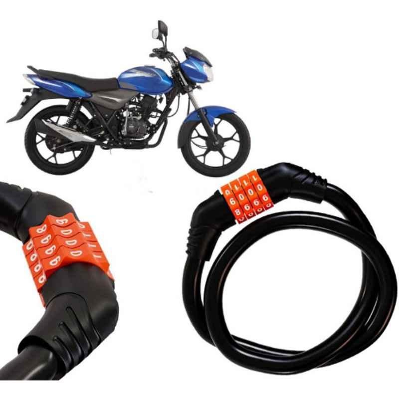 Auto Pearl Black & Orange 4 Digit Anti-Theft Combination Number Lock for Discover 110