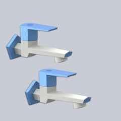 RN G20 15mm PTMT White & Blue Foam Flow Long Body Bib Cock with Flange (Pack of 2)