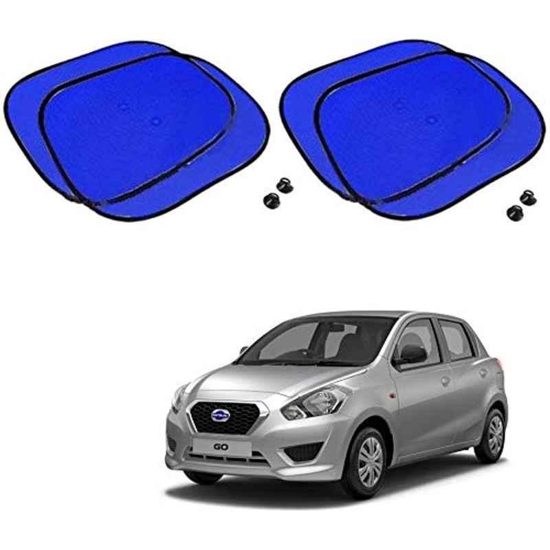 Kozdiko 4 Pcs Blue Chipkoo Car Window Sunshade Curtain Set for Datsun Go, koz_82877