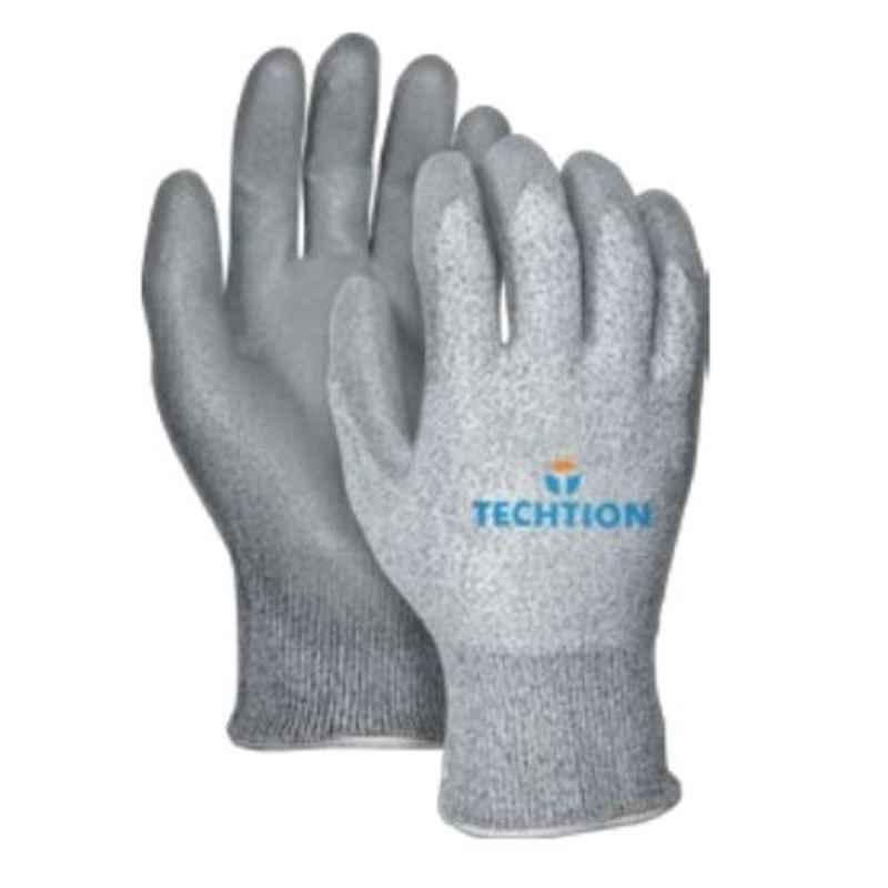 Techtion Aerolite 5 Cutpro 13 Gauge Seamless Glass & HPPE Blend Liner with Soft Touch PU Palm Coating Safety Gloves, Size: L