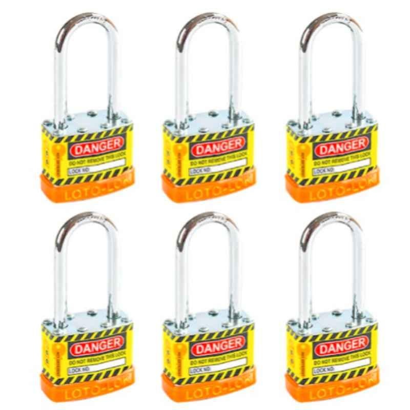 LOTO-LOK 22.50mm Steel Orange Laminated Steel Safety Lockout Padlock with 2 Unique Keys Per Lock, 2PTPSOKDL47