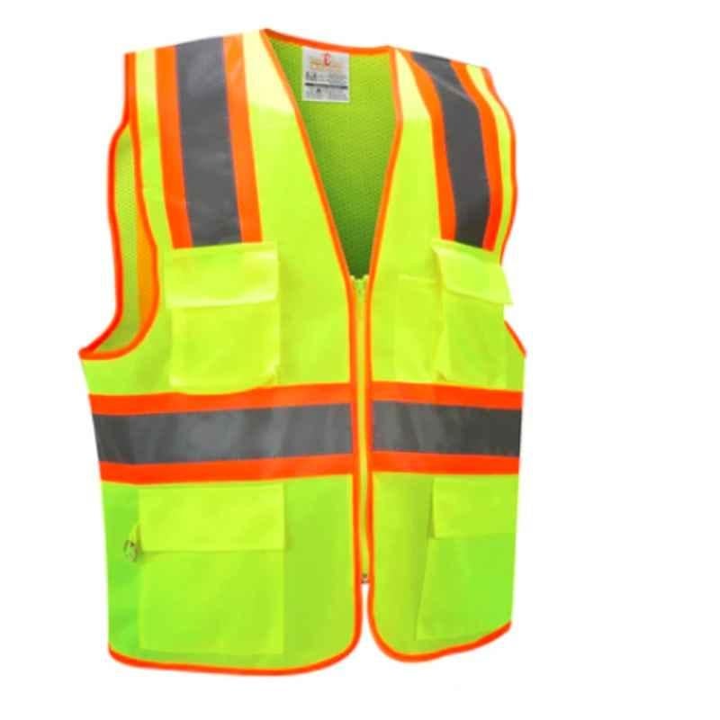 Empiral Twinkle E108073501 Yellow Polyester Hi-Vis Executive Vest with Zipper, Size: S