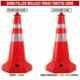 Ladwa SAND FILLED 750mm Reflective Strips Collar Ballast Road Traffic Safety Cone, LSI-SFC-P10 (Pack of 10)