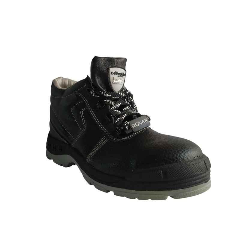 Meddo Rover Steel Toe Black Work Safety Shoes, Size: 9