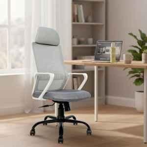 Cellbell Desire Pro Mesh High Back White Ergonomic Chair with Lumbar Support & Height Adjustable, CBHKFOC14481