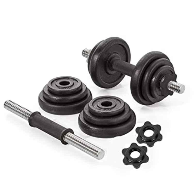 Dolphy 15kg Black Iron Dumbbell Set for Home Gym Workout, DDMBL0001
