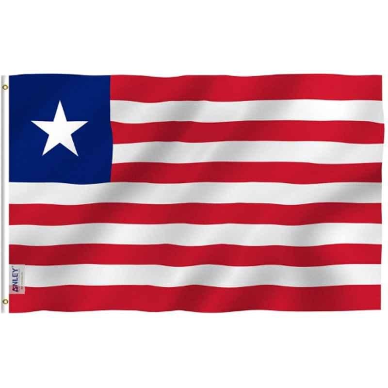 Anley Fly Breeze 3x5 Ft Vivid Color UV Fade Resistant Canvas Header Double Stitched Republic of Liberia Flag with Brass Grommets