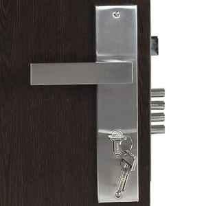 Handle Waala LB1007 10 inch 60mm Stainless Steel Silver Cylindrical Plate Both Side Key Mortise Door Lock Set