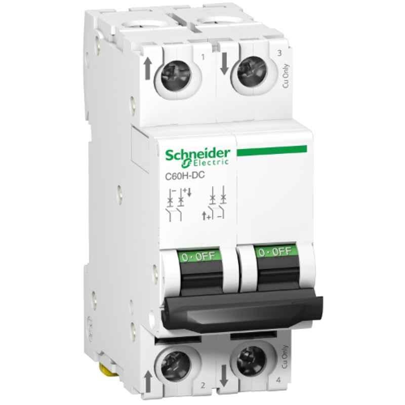 Schneider Electric Acti9 C60H-DC 10A C Curve Double Pole MCB, A9N61528, Breaking Capacity: 6kA