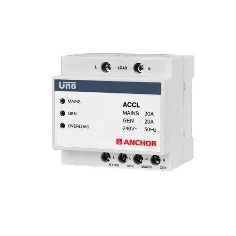 Anchor UNO 63A FP MCB Changeover Switch, 98088