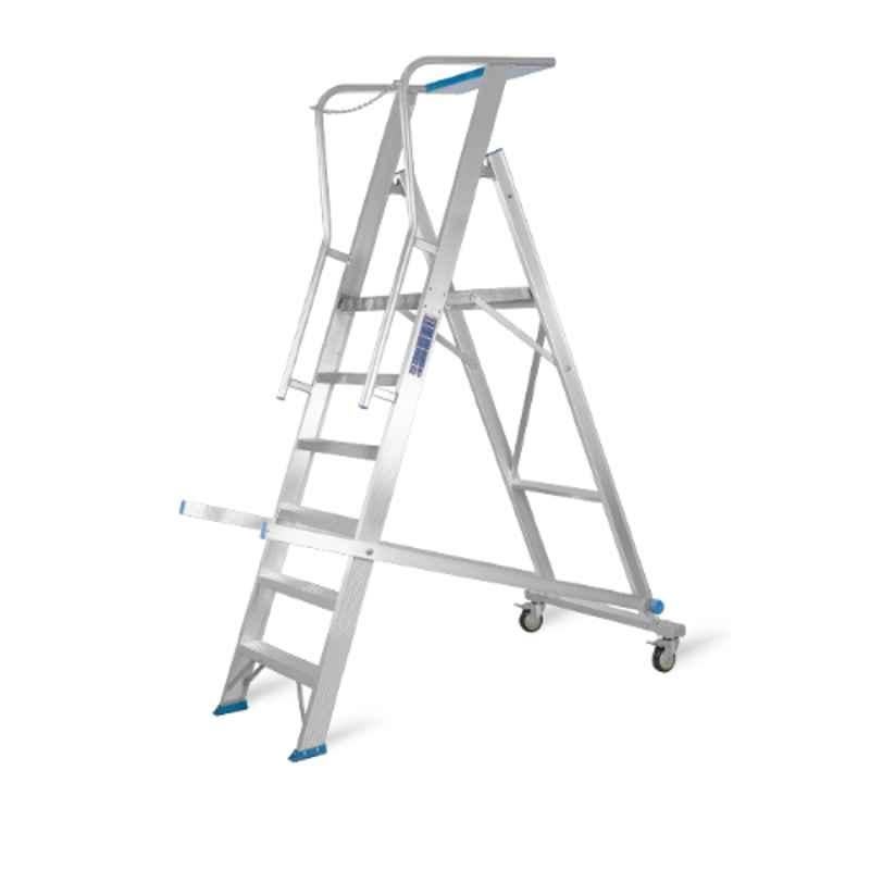 Topman 3+1 Step Aluminium Rolling Warehouse Ladder, RWAL4