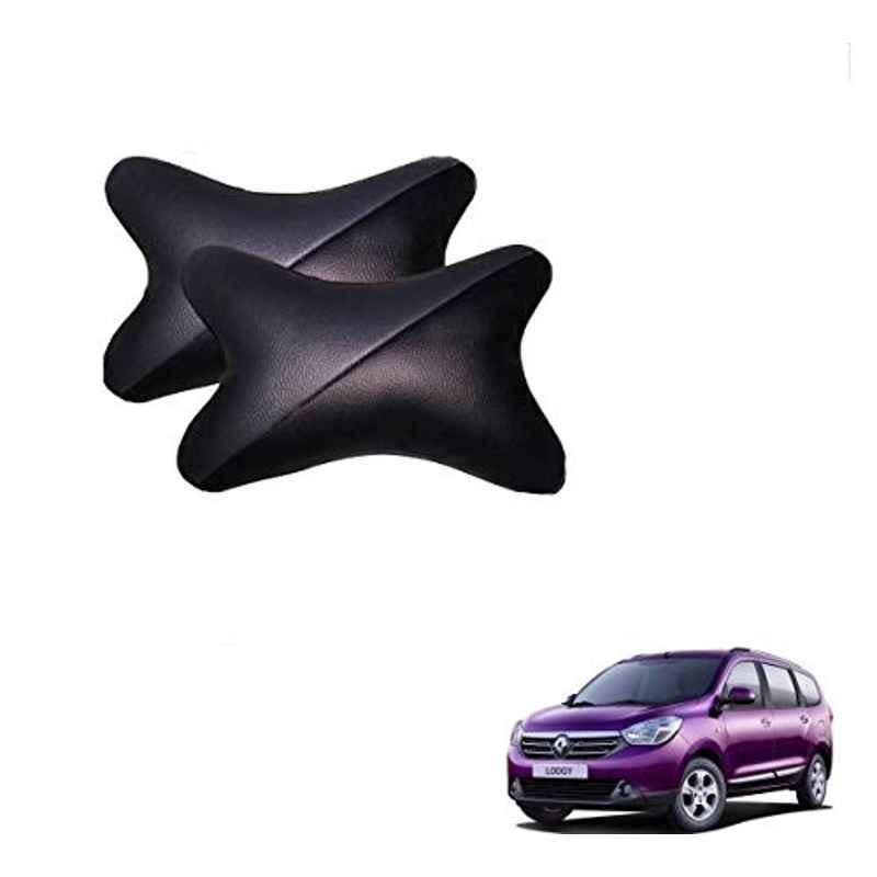 Kozdiko 2 Pcs Memory Foam Grey & Black Car Neck Rest Cushion Pillow Set for Renault Lodgy