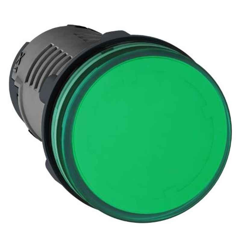 Schneider 22mm 110 VAC Green Round LED Pilot Light with Screw Clamp Terminal, XA2EVF3LC