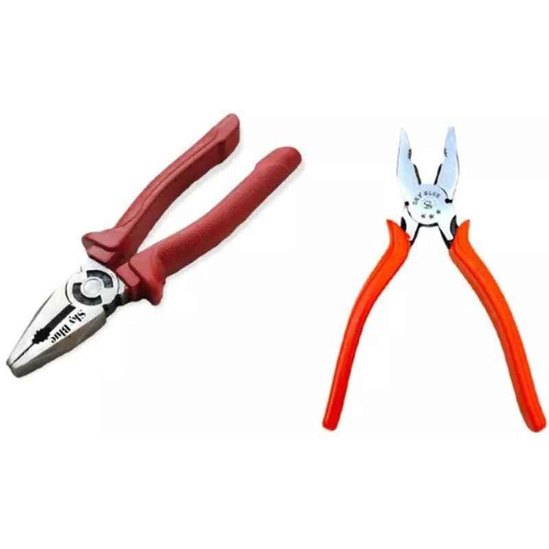 Sky Blue 2 Pcs 7.8 inch Lineman Plier Combo, SBE_PLIER_COMBO_MOD_00414
