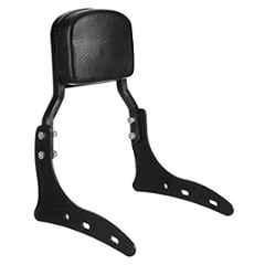 AOW Harley Style Backrest Support Pillion Balck Cushion Back Rest Full Black Bar for Royal Enfield Models RE-10