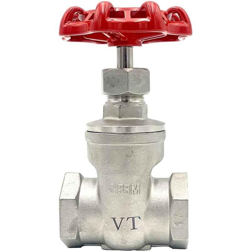 Valtec 1/2 Inch SS316 600WOG Screwed End Stainless Steel Gate Valve, VTGV0.50SS
