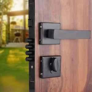 VIN KRAFT 60mm Stainless Steel Black Oxide Mortise Door Lock Handle Set with 3 Keys, ML101-ROSE-OSK-BLACK