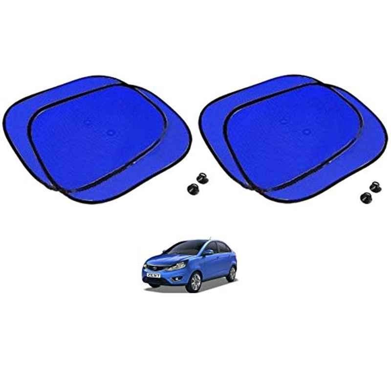 Kozdiko 4 Pcs Blue Chipkoo Car Window Sunshade Curtain Set for Tata Zest, koz_82995