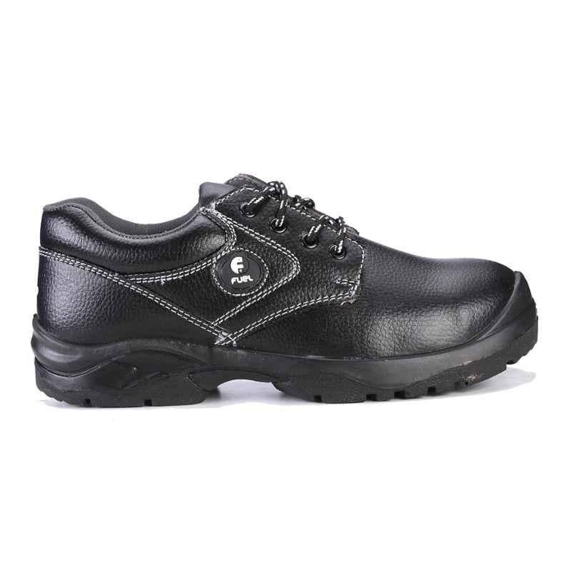 Fuel Marshal L/C Black Leather Steel Toe Safety Shoes, 639-8301, Size: 8