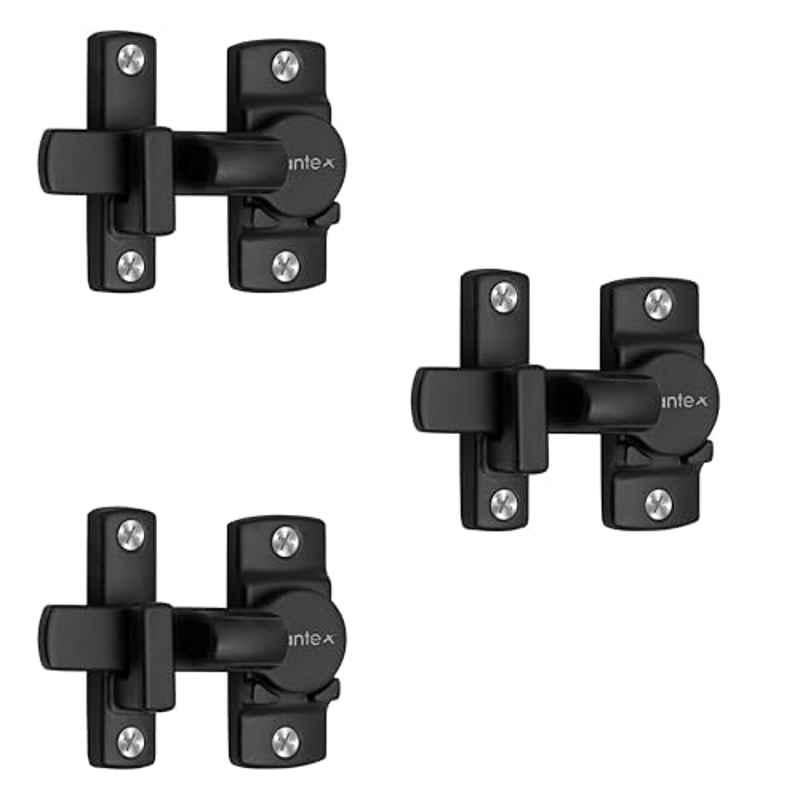 Plantex Zinc Black Door Baby Latch Lock for Home,DTK-250 (Pack of 3)