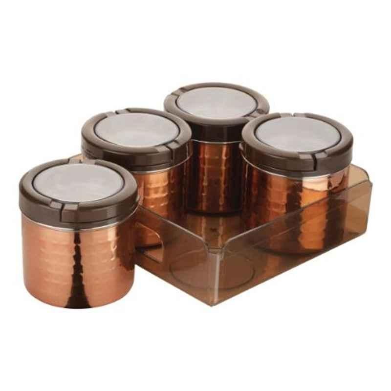 Trueware Fusion 4 Pieces 500ml Brown Copper Finish Storage Canister Set