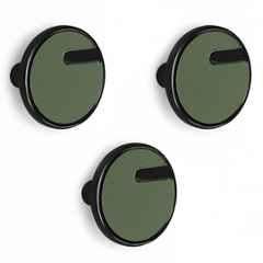 Plantex Knobs for Drawers/Drawer Knobs/Round Knob for Cabinets/Pull-Push Knob for Kitchen/Bedroom/Drawer (Pack of 3) SH-433, DC-Black & Green