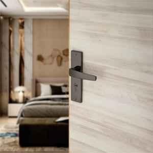 Plus Point Lexus 2 Pcs 58mm BN Finish Brass Mortise Door Handle Set with Stainless Steel Plate