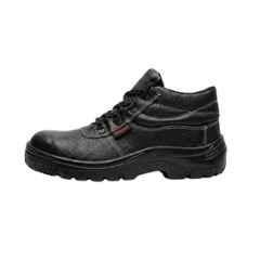 Hind Pro Royale Barton Print Split Leather PU Steel Toe Black Safety Shoe for Men, Size: 6